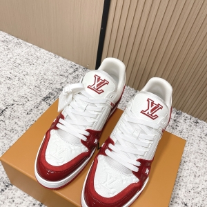 LV Trainer sneakers in red and white