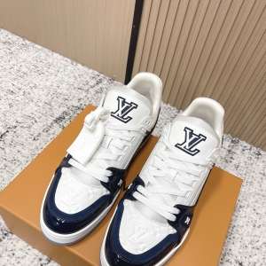 LV Trainer sneakers, white/blue colorway