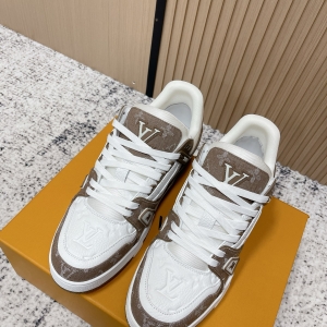 LV Trainer sneakers, white/mocha brown colorway