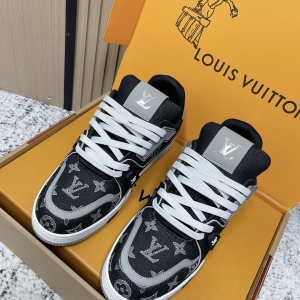 LV Trainer sneakers, in black Monogram denim.