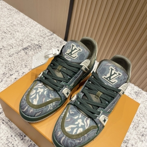 LV Trainer sneakers in green camouflage