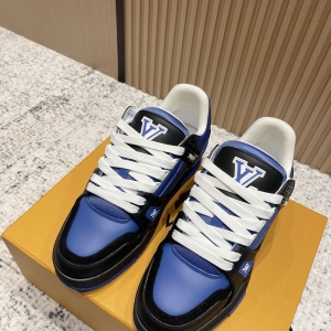 LV Trainer sneakers, blue and black colorway