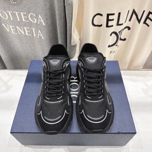 Dior F019 2026 Spring - Summer New - style Lace - up Preppy - style Breathable Casual Shoes in Black