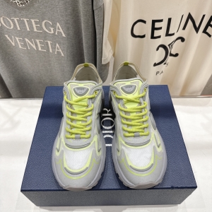 Dior F019 2026 Spring - Summer New - style Lace - up Preppy - style Breathable Casual Shoes in Cyan