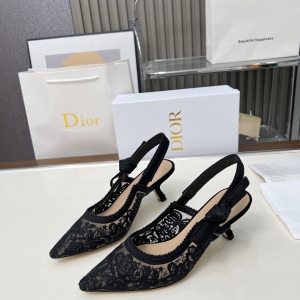 Dior Addict Lace Satin Slingback Pumps