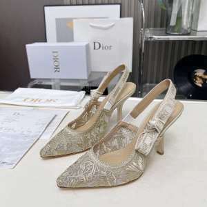 Dior Addict Lace Satin Slingback Pumps