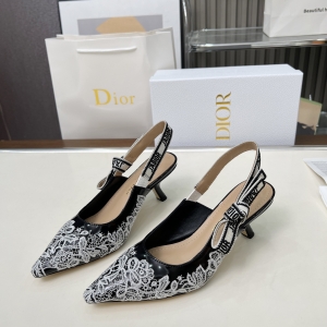 Dior Addict Lace Satin Slingback Pumps