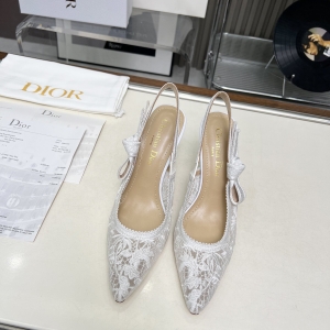 Dior Addict Lace Satin Slingback Pumps