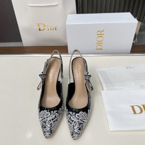 Dior Addict Lace Satin Slingback Pumps