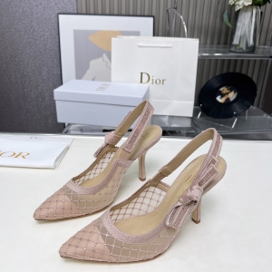 Dior D-Lite Mesh Quilted Slingback Pumps