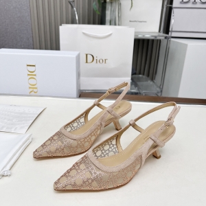 Dior 2025 SS New Strass High-Heeled Sandals | Jacquard & Hot-Fix Crystal Pattern