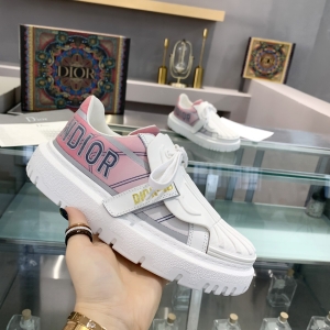Dior B30 Pink & White Logo-Print Platform Sneakers