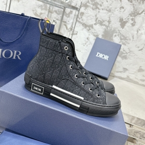 Dior B23 All-Black Oblique High-Top Sneakers