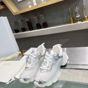 Dior Vibe White & Silver Transparent Platform Sneakers