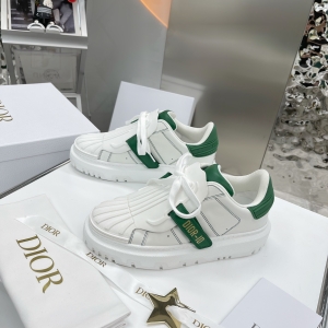 Dior B30 White & Green Velcro Platform Sneakers