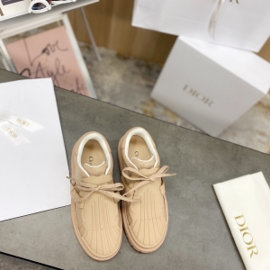 Dior Vibe Nude Pleated Low-Top Sneakers