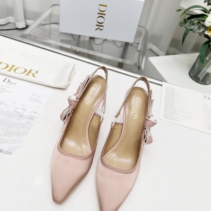 Dior J'Adior Lace Mesh Kitten-Heel Slingback Pumps