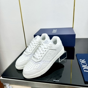 Dior B01 All-White Embossed Low-Top Sneakers