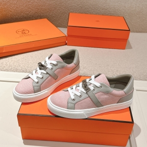 Hermès Day Collection Casual Sneakers (Pink and Grey Colorway)