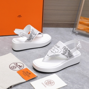 Hermès Oran series printed platform flip-flops