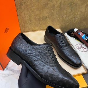 Hermes Ostrich Leather Men's Shoes