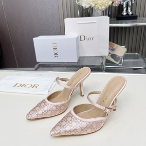 Dior 2025 SS New Strass High-Heeled Sandals | Jacquard & Hot-Fix Crystal Pattern