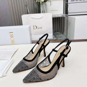 Dior 2025 SS New Strass High-Heeled Sandals | Jacquard & Hot-Fix Crystal Pattern