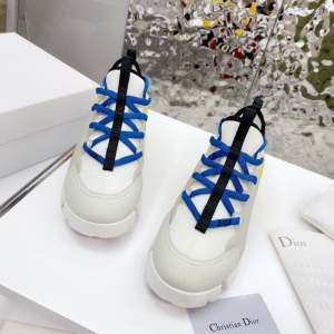 Dior Vibe Grey-White-Yellow Color-Block Techwear Platform Sneakers