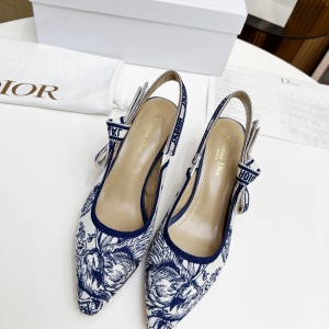Dior J'Adior Lace Mesh Kitten-Heel Slingback Pumps