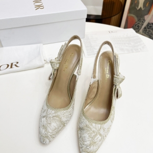 Dior J'Adior Lace Mesh Kitten-Heel Slingback Pumps