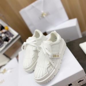 Dior Vibe All-White Pleated Low-Top Sneakers