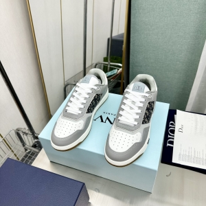 Dior B01 Grey & Black Oblique Low-Top Sneakers