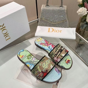 Dior Women's Monogram Embroidered Slides