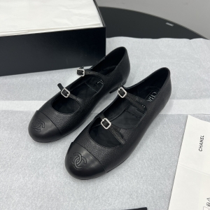 Chanel Black Double Buckle Mary Jane Flats