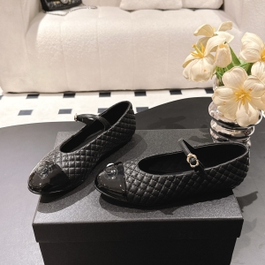CHAN*L 2025 Spring/Summer New Arrival Diamond Pattern Mary Jane Shoes