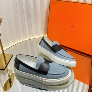 Hermès Game canvas loafers