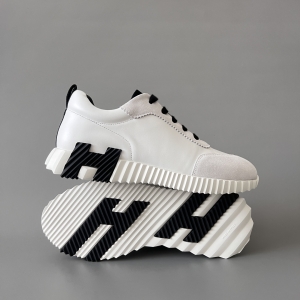 Hermès Bouncing Collection Casual Sneakers (White and Black Colorway)