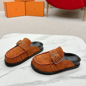 Hermès couple's Birkenstocks, vintage slippers, teddy bear slippers, and H-shaped slippers.
