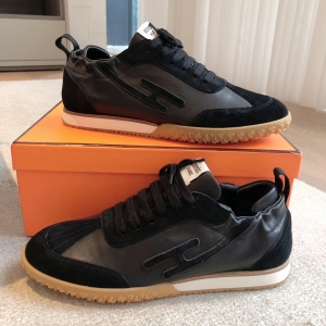 Hermès H brand 25 Spring/Summer/Autumn/Winter Black and White Sneakers