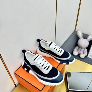 Hermès Bouncing Collection Casual Sneakers (Navy Blue Two-Tone)