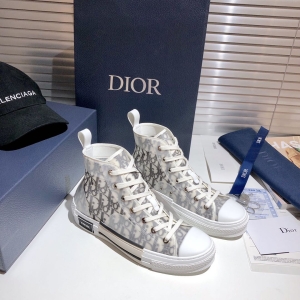 Dior B23 Oblique Light Grey Transparent High-Top Sneakers